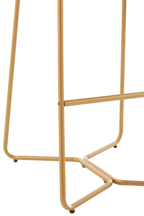 J-Line barstoel Pierre - metaal/textiel - donkerbruin - 2 stuks - vtwonen shop