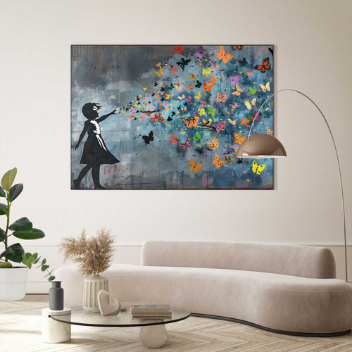 Reinders Balloon Girl Dark schilderij -  meerkleurig/multi color - hobbyruimte - 100x140cm