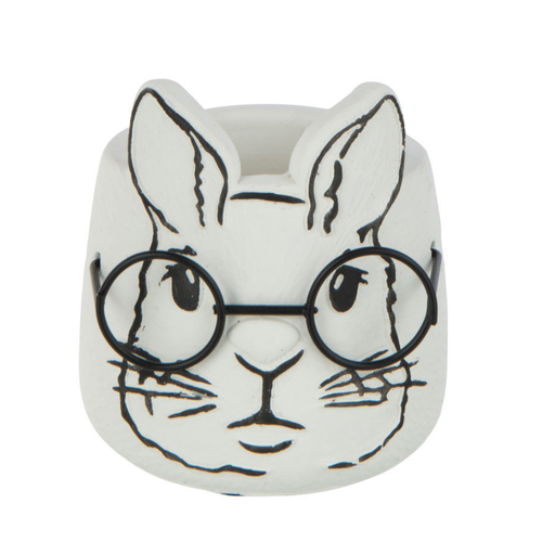 J-Line bloempot Konijn - cement - wit - small - 2 stuks - Ø 9 cm - vtwonen shop