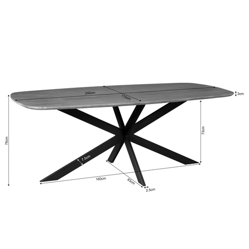 Starfurn  eettafel Elegance - bruin - 110x240x76cm - vtwonen shop