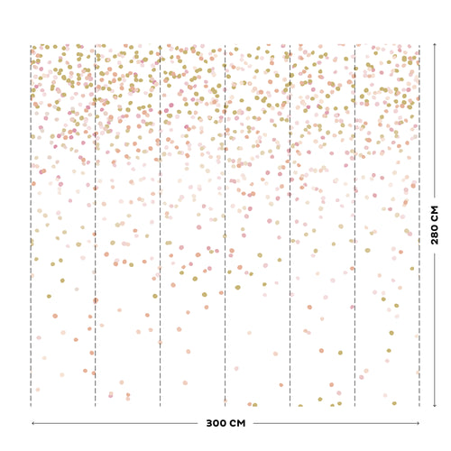 Art for the Home Fotobehang - Confetti - Roze/goud - 280x300cm - vtwonen shop