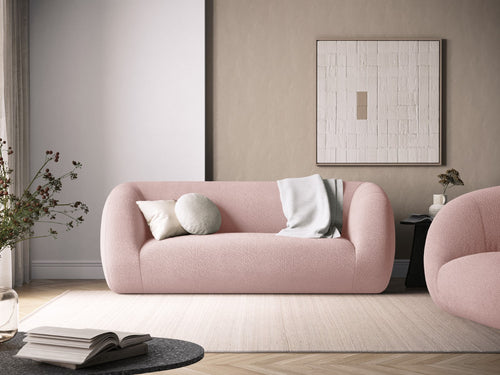 Cosmopolitan Design Bank Essen 2-zits, boucle, poederroze - 95x210x86cm