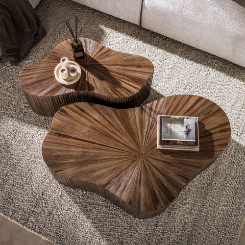 Giga Living Salontafel Maya Teak Xl - Espresso Hout - Set Van 2