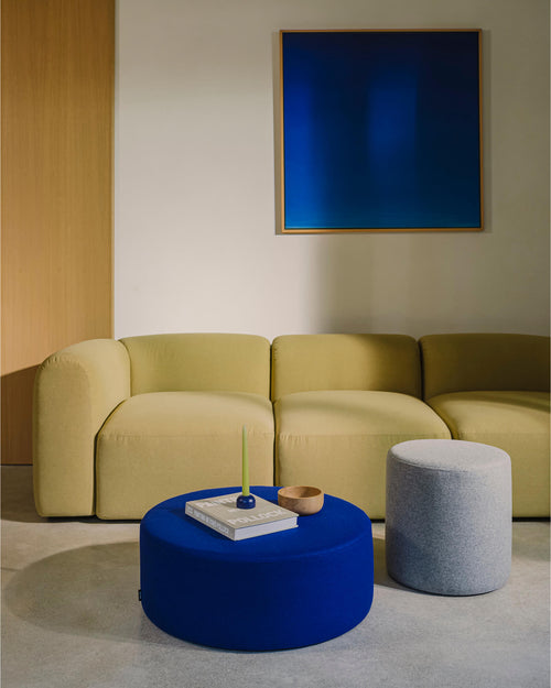 noo.ma Folk Pouf Low - Clay Grey Mélange, 50x50x26 cm