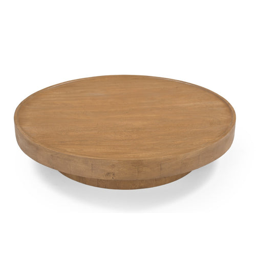 DÉJA Living Salontafel Gabriel Naturel – Rond Mangohout – Scandinavisch – 115x115x25 cm