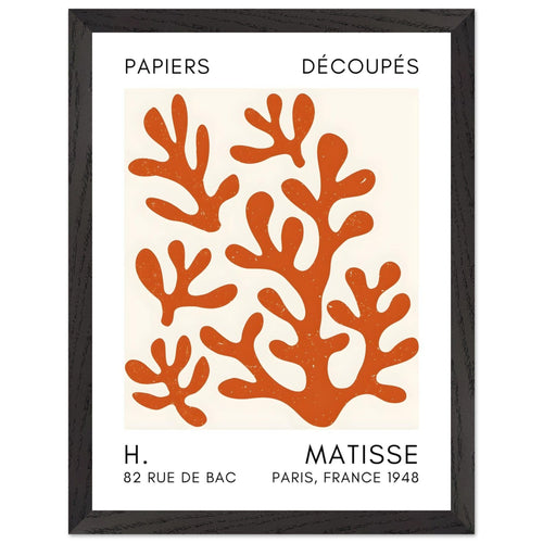 Artfulprints Poster met Lijst Matisse – Coral shadows orange   - 30x40 cm - Oranje