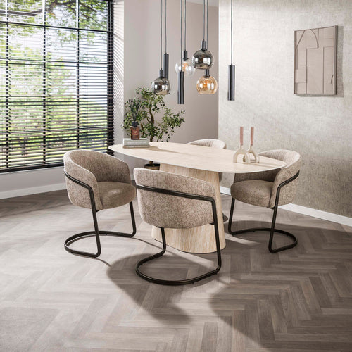 Giga Living Eetkamerstoel Sway - Zand - Set van 2
