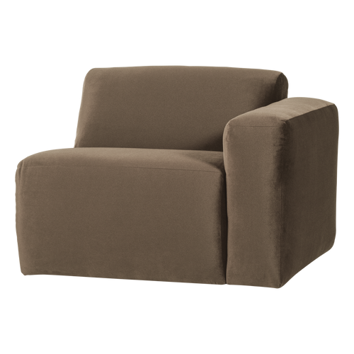WOOOD 1-zits bank arm rechts Mojo Base - Velvet - Taupe - 74x105x97