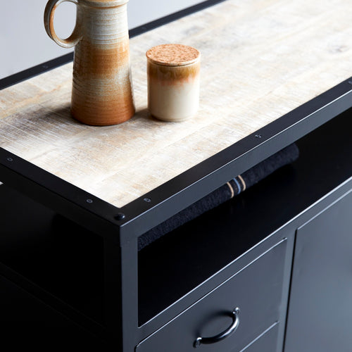 Tikamoon Industriel - Metalen buffet 160 cm - Zwart