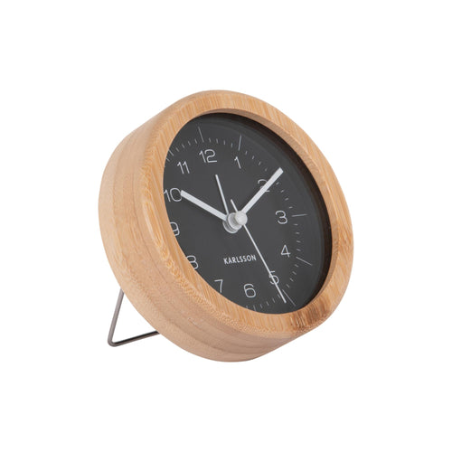 Karlsson wekker Neat Round - zwart - Ø10cm
