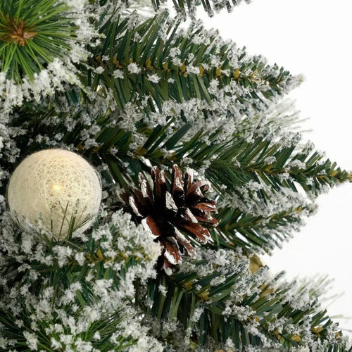 Black Box Trees Kaprun kerstboom met burlap led groen frosted goud warm wit 10L 50 TIPS BO en timer - h60xd39cm
