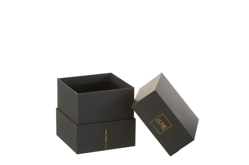 J-Line geurkaars Noa - Spicy Twilight - glas - zwart - small - 35U
