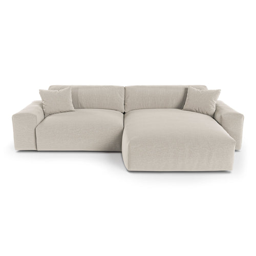 Premium Interiors - Rechthoekige hoekbank CHEER - zacht aanvoelende geweven stof  beige 312cm