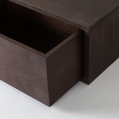 LABEL51 Nachtkastje Hover - Donkerbruin Hout - 45x30x20cm