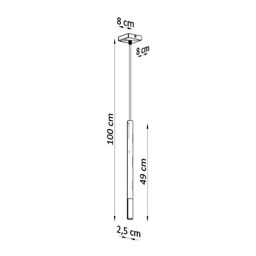 Sollux Lighting Hanglamp MOZAICA 1 zwart/chroom - 8x8x100cm