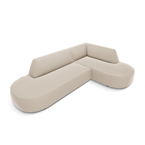 Cosmopolitan Design - Modulaire hoekbank rechts Siena 4-zits, flueel beige - 180x273x69cm