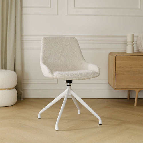 Nolon Nola-Isa Draaibare Eetkamerstoelen Bouclé Beige - Wit - 2x - vtwonen shop