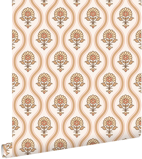 ESTAhome behang vintage bloemen bruin en beige - 50 x 900 cm - 131738