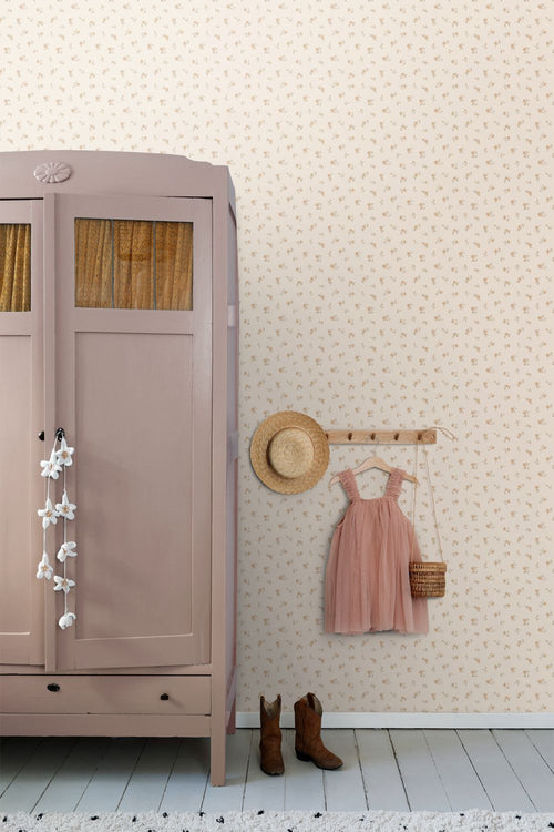 ESTAhome behang vintage bloemetjes zand beige - 53 cm x 10.05 m - 139833