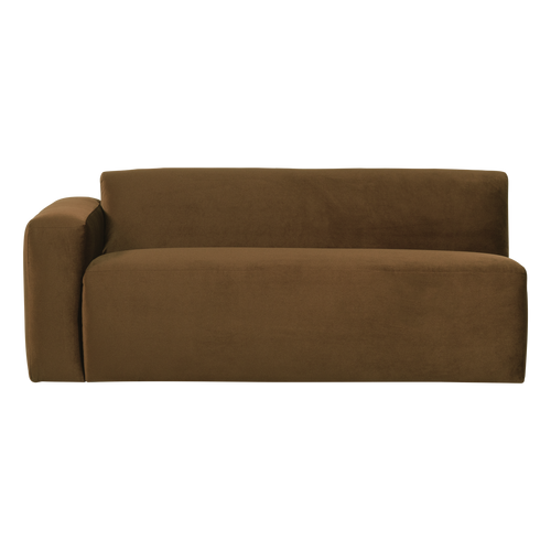 WOOOD 2-zits bank arm links Mojo Base - Velvet - Honinggeel - 74x185x97
