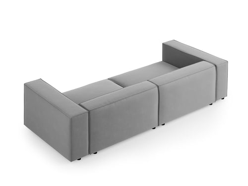 Cosmopolitan Design Bank Arendal 4-zits, flueel, lichtgrijs - 102x244x70cm