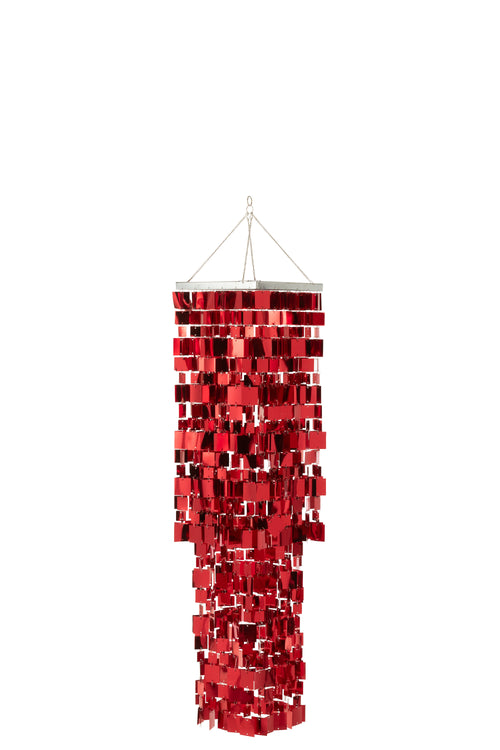 J-Line lampenkap Kandelaar Vierkant - pvc - rood - medium