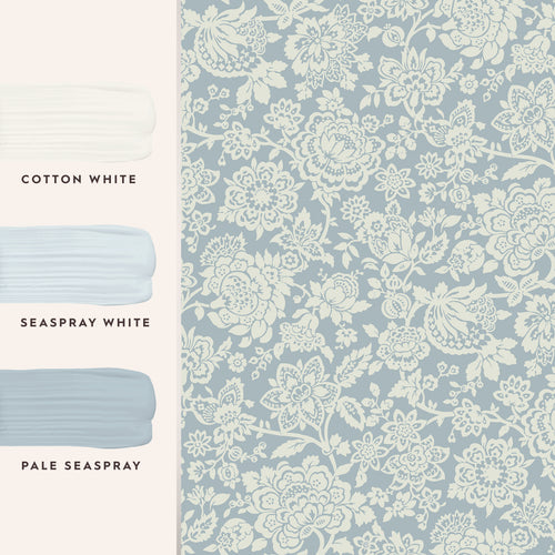 Laura Ashley Vliesbehang Trailing Laurissa Pale Seaspray Blauw