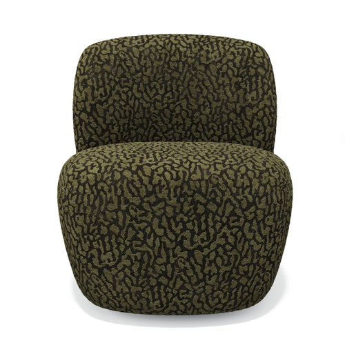 Premium Interiors - Draaistoel COMI - stof met patroon  kaki 65cm