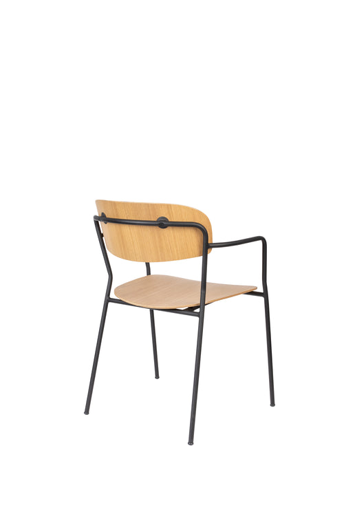 Housecraft Living Jolien Eetkamerstoelen armleuning Zwart/Wood - Set van 2 - vtwonen shop