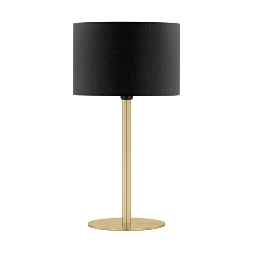 Nova Luce SIBNIA Tafellamp met ronde kap, messing goudkleurig, zwart E27 fitting 1x12W