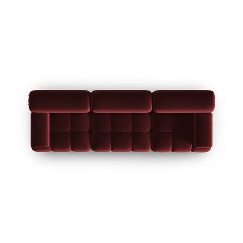 Cosmopolitan Design - Modulaire bank Cortina 3-zits, flueel rood - 94x282x70cm