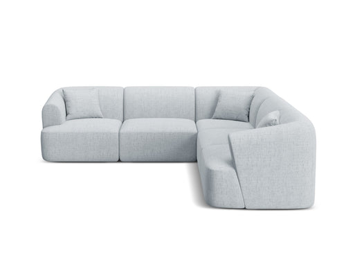 Cosmopolitan Design Symmetrische modulaire hoekbank Campi 6-zits, structurele stof lichtgrijs - 255x255x70cm