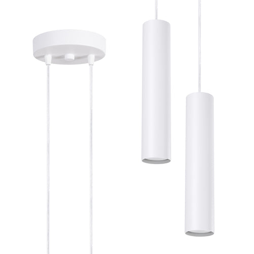 Sollux Lighting Hanglamp LAGOS 2P wit - 15x15x118cm