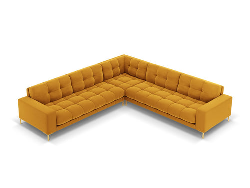 Cosmopolitan Design Symmetrische hoekbank Bali 6-zits, flueel, geel - 256x256x75cm