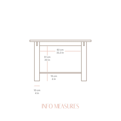 Naan Furniture Console Tagomago - Ongelakt massief hout - Natuurlijk - 120 x 80 cm - vtwonen shop