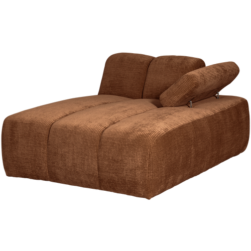 WOOOD chaise longue element rechts Mojo - Ribstof - Roest Bruin - vtwonen shop