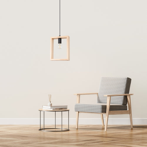 Sollux Lighting Hanglamp ARIES natuurlijk hout - 24x8x133cm