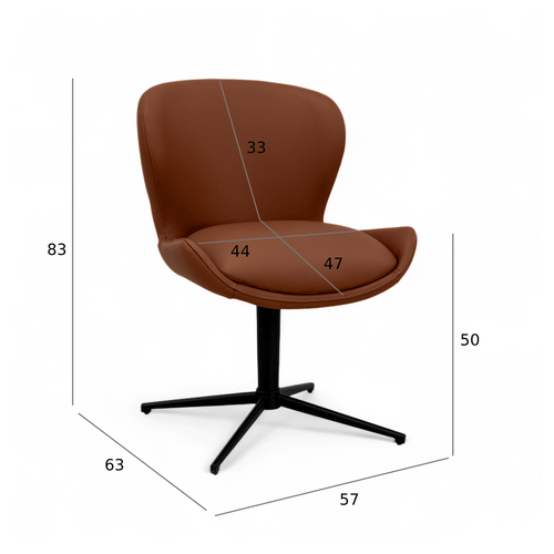 Furnhouse eetkamerstoel Nicklas - Donkerbruin - Leer - Set van 6