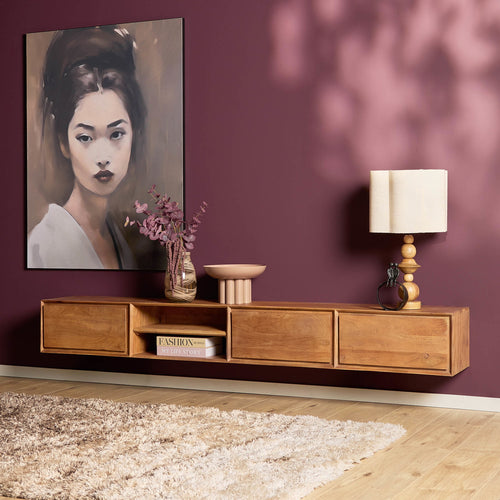 Starfurn Tv-meubel Ambiance - Zwevend - Naturel Hout - 240x35x30cm