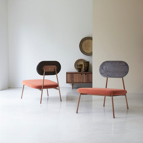 Tikamoon Yutapi - Sienna lage fauteuil van massief eikenhout - Terracotta