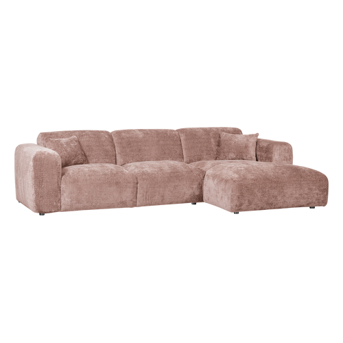 WOOOD chaise longue bank rechts Cloud - Chenille - Taupe - 80x280x165