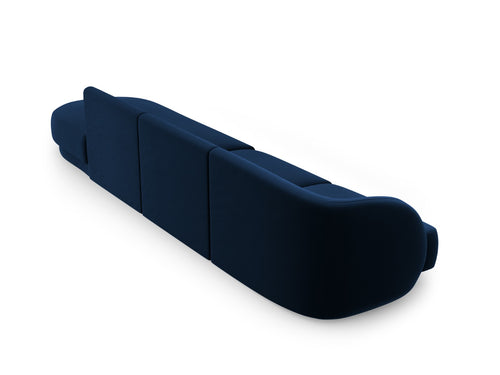 Micadoni Rechte bank Miley 4-zits, flueel, koningsblauw - 90x323x70cm