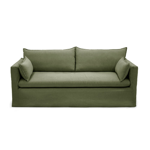 Sia Home - Rechte bank KALI - Linnen en katoen - Kaki groen - 206cm - vtwonen shop