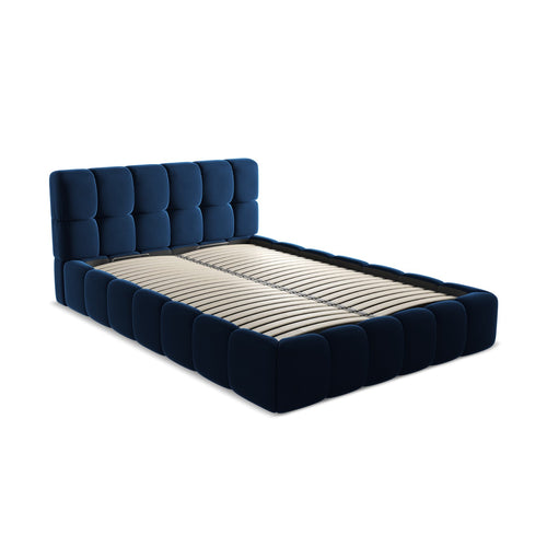 LaMiaSofa Bed met opbergruimte Roma - velours - koningsblauw - 160x228x82
