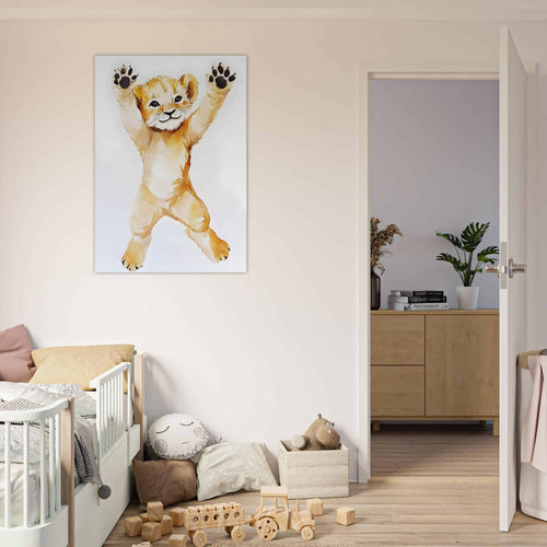 Artfulprints  Springende baby tijger   poster A4 21x29.7 cm - vtwonen shop