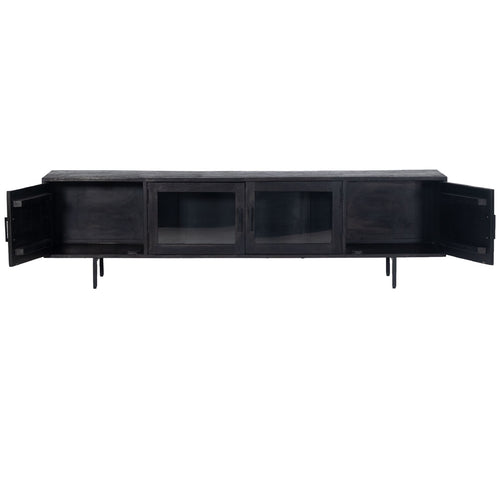 Giga Meubel Tv-Meubel Luca - Mangohout/Metaal - Zwart - 200cm - vtwonen shop