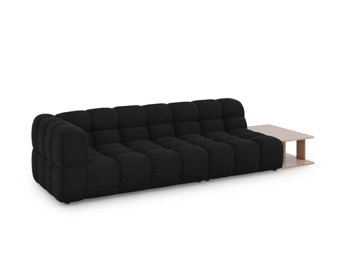 Cosmopolitan Design Rechte modulaire bank Sky 4-zits, flueel, zwart - 102x297x70cm