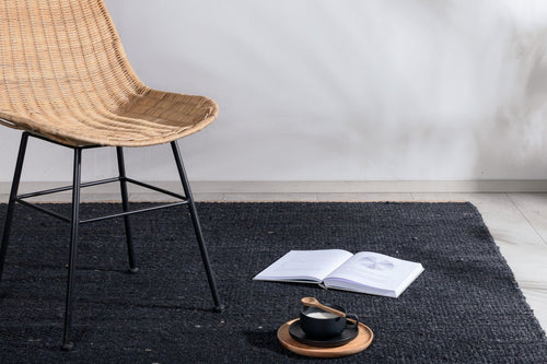 Rebellenclub Vloerkleed Yani - 240 x 170 cm - Zwart Jute - vtwonen shop