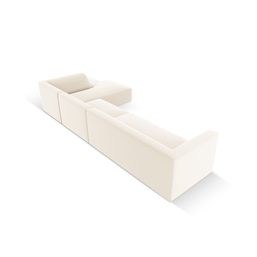 Cosmopolitan Design - Modulaire hoekbank rechts Siena 5-zits, imitatieleer lichtbeige - 180x366x69cm