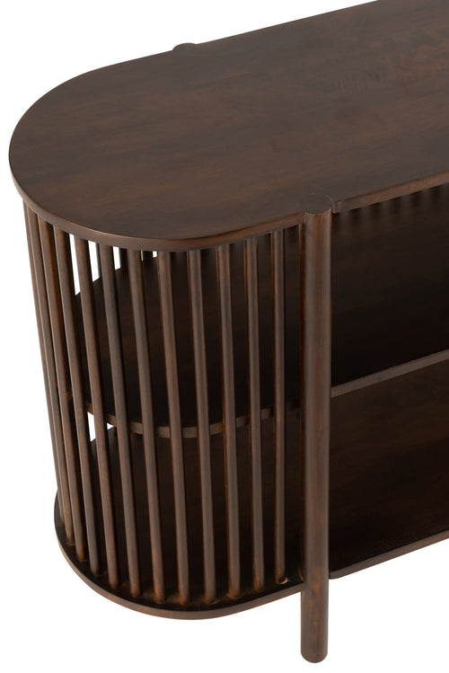 J-Line console 2 Planken Conie - hout - donkerbruin